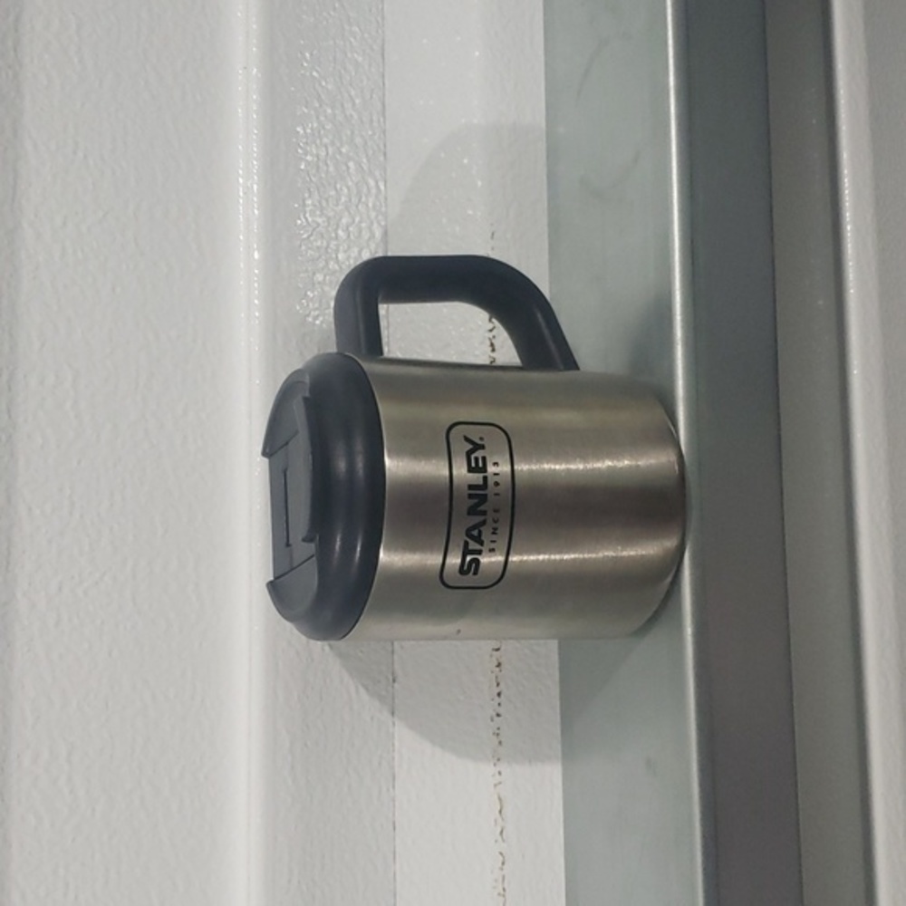 12 ounce‎ Stanley brand metal coffee cup with screw on lid